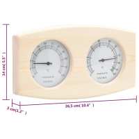vidaXL Higrotermógrafo y reloj de arena para sauna 2 en 1 madera pino - details 6