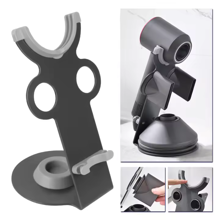 Organizador De Baño Portátil Con Soporte Magnético Super Potente Para Secador De Pelo Compatible Con Dyson Estante De Almacenamiento Metálico Sin Perforar - 1