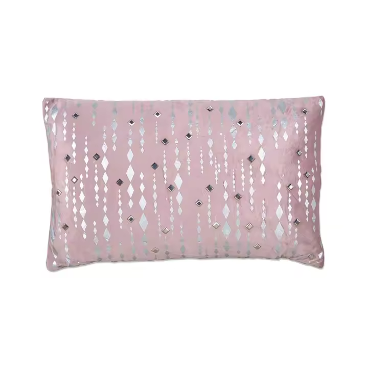 Cojín Rosa Terciopelo con Cristales Elegante y Cómodo 53*33 - 1