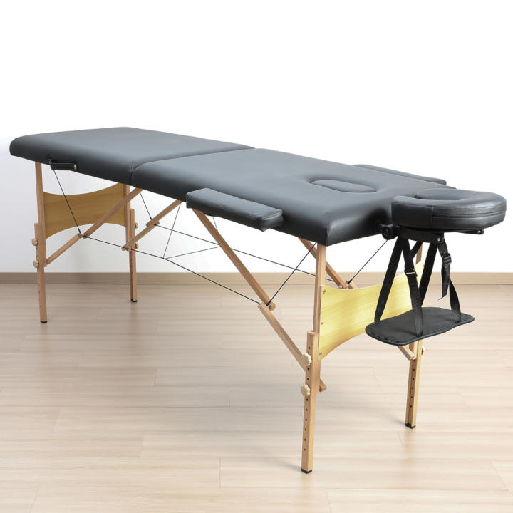 Mase Vital Gym Portable Folding Stretcher, Professional, adjustable height, 186x60 wooden structure ideal for physiotherapists,