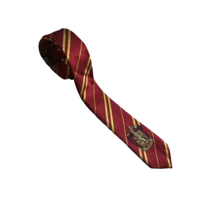 Corbata granate y dorada con escudo adulto niño disfraz mago bruja cosplay rojo y oro envio urgente - 1