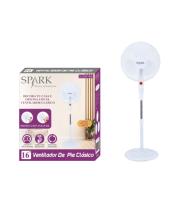 SPARK- VENTILADOR DE PIE DE 16". POTENCIA: 45W. VOLTAJE: 220V-50HZ. CONTROL DE 3 VELOCIDADES Y OSCILACIÓN. 3 ASPAS RECUBIERTOS. SOPORTE FUERTE Y ESTABLE. ALTURA AJUSTABLE. - details 1