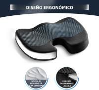 Cojín De Gel Antideslizante Y Memory Para Silla De Oficina Y Coche Alivio De La Caudalina Articulación Material De Poliester 100% Lavable - details 4