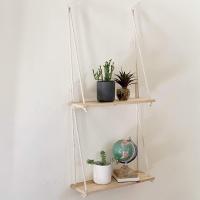 Estante De Pared De Madera Con Soporte Para Macetas Y Silla De Correa Decoración Nórdica Moderna Para El Hogar Diseño Simple Montaje En Pared - details 4