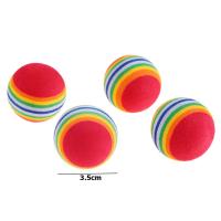 Juguetes Para Gatos Y Perros Interactivos 10PCS Bola De Color Arcoíris Masticable Con Silbido Y Rascador Entrenamiento De Mascotas Suministros - details 3