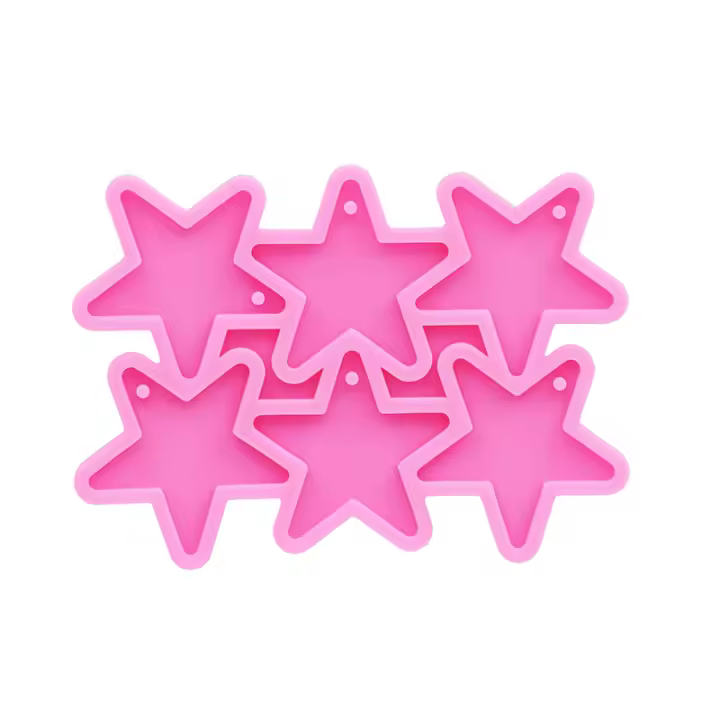 Molde De Silicona GJ-210 Pentagram Brillante Para Resina Epoxy DIY Para Llaveros Pendantes Y Joyería Accesorios De Drip - 1