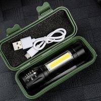 Linterna LED Recargable Portátil Con Zoom Ampliable Modos De Iluminación Para Camping Y Emergencias Resistente Al Agua Y Choques - details 0