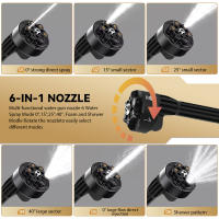 30bar Hidrolimpiadora Inalámbrica Portátil para Coche y Jardín, con Pistola 6en1, Espumador, 5m Manguera, 2xBaterías 1300mAh, para batería Makita de 18V - details 6