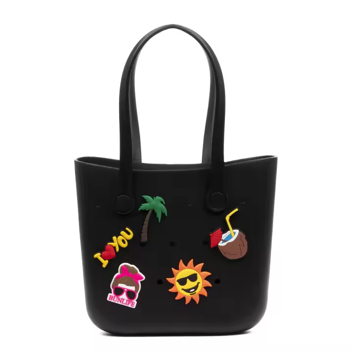 LIBELULLA. VillaPoma bolso Shopper de playa , de goma EVA con asas largas y charm decorativos - 1