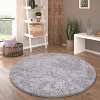 STARLEY-Alfombra Salón Pelo Largo Moderna Redonda Piel Sintética Mullida Monocolor, tamaño:Ø60cm-90CM- 120 cm Redon - details 4