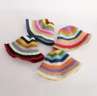 Nueva Gorra De Pescador De Playa Popular Para Mujer Hecha De Paja Artesanal Arco Iris Primavera Uso Al Aire Libre Regalo Para Dama - details 2