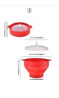 Bol De Silicona Para Popcorn Al Microondas 1/3Pcs Rojo Con Tapa Hacer Popcorn Fácil Herramienta De Cocina De Alta Calidad Para Frutas Y Galletas - details 3