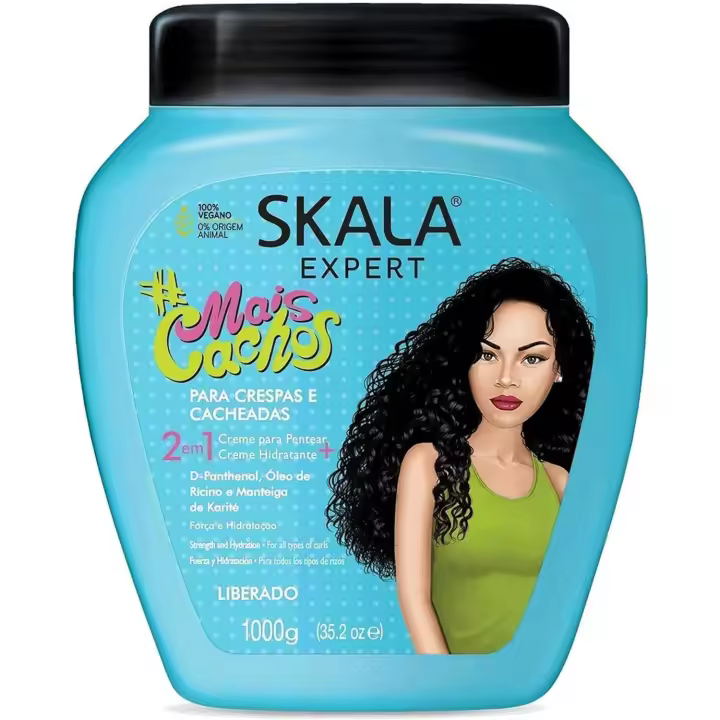 SKALA EXPERT- Mascarilla/Acondicionador/Crema de Peinado "Mais CACHOS" -1000ml- 100% Vegano - Rizos con volumen. - 1