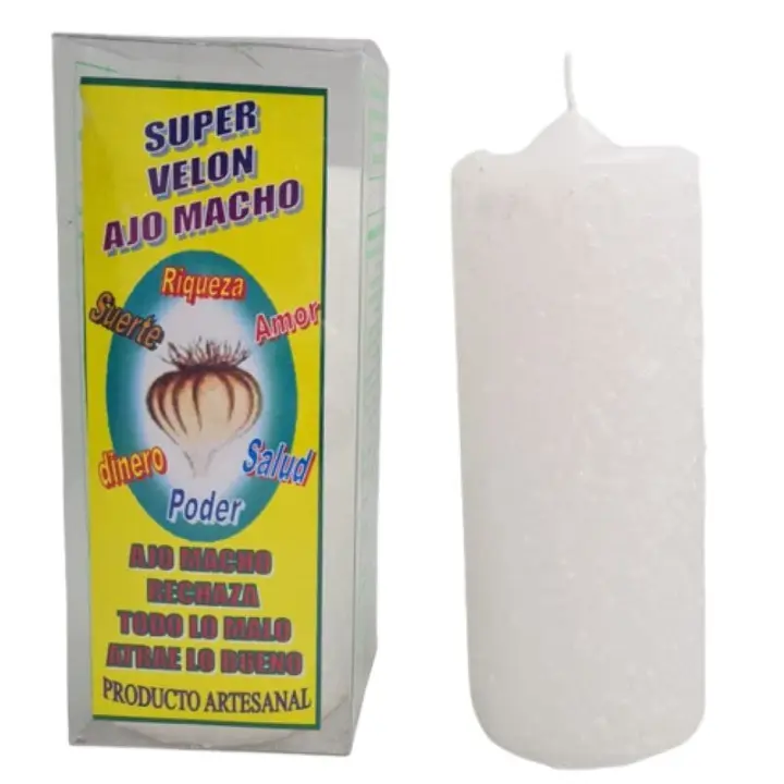 Super Velón Ajo Macho Atrae lo Bueno Rechaza Malo Buena Suerte Mal de Ojo Vela Santo de Ajo Valmoni AlmaZen - 1