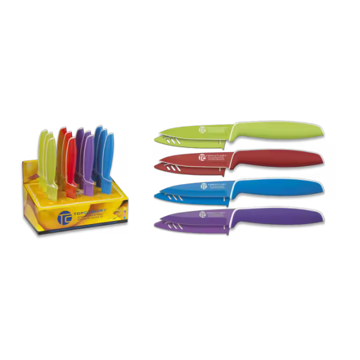 Cuchillo de Cocina Albainox con Mango Antideslizante y Funda Protectora - 1