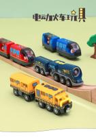 Juego De Tren Eléctrico Interactivo Para Niños Con Trazado Magnético Y Carriles De Acero Fundido Set De Diversión En Madera - details 0