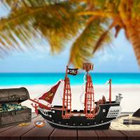 Modelo De Barco Pirata Juguete Para Niños Decoración De Sala De Estar Y Habitaciones Regalo De Juguetes Antiguos Retro - details 9