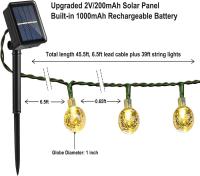 Guirnaldas Luces Exterior Solares 11M 60 LED Guirnalda Luces Solar Impermeable 8 Modos Interior y Exterior Cadena de Luces Solar para Jardín Patio Fiesta (Blanco Calido) - details 8