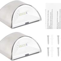 PORCHEDDU Paquete de 4 Luces Solares de pared para Exterior, impermeable, para Terraza, Valla, Escalera, Jardín, patio, barandilla, LED Blanco Cálido - details 3
