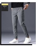 Pantalones Casuales Para Hombre Primavera Verano Delgados Y Elásticos Alta Calidad Pantalones Jogger Rectos Negros Grises Azules Marcas Coreanas - details 5