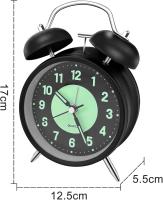Reloj despertador analógico sin tacómetro, Movimiento de cuarzo, Pequeño Reloj con manecillas que brilan EN LA Oscuridad, vintage Bonita decoración, adecuado para el dormitorio, La Oficina y los viajes. - details 3
