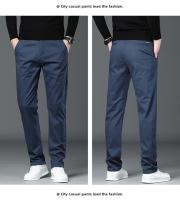 Pantalones Casuales Para Hombre Otoño 97% Algodón Elásticos Rectos Negocios Males Ropa Pantalones Caqui Rojo Royal - details 4