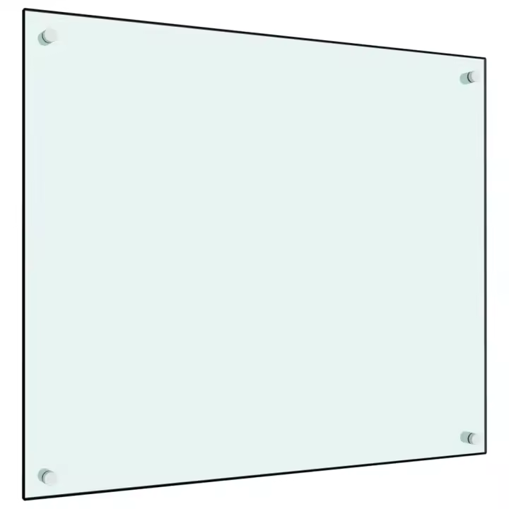 vidaXL Protección salpicaduras cocina vidrio templado blanco 70x60 cm - 1
