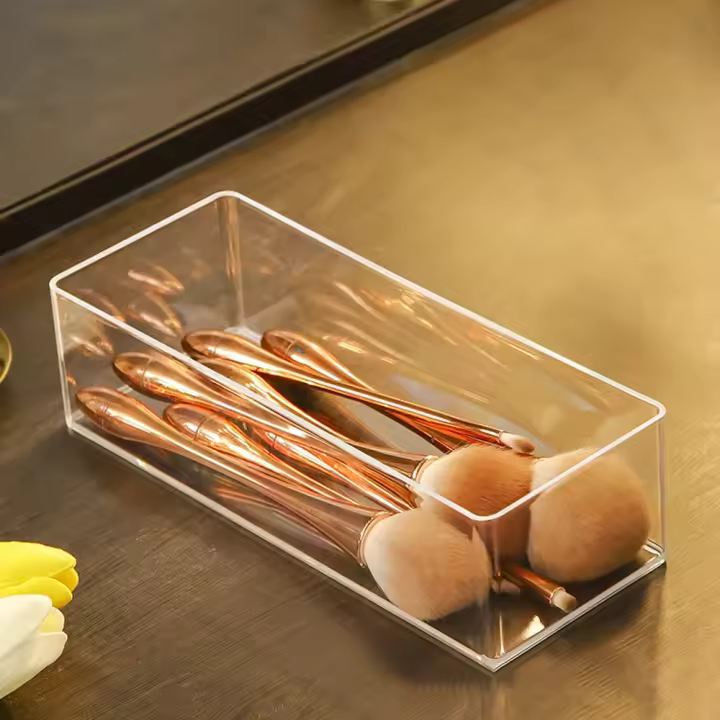 Caja De Almacenamiento Para Maquillaje Acrílico Transparente Organizador De Escritorio Para Labiales Y Cosméticos Compartment Para Mesita De Noche - 1
