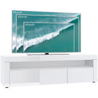 Mueble de TV moderno Nyana Home | Diseño elegante con iluminación LED | Amplio almacenamiento con 2 puertas y 1 cajón | Sistema Push-to-Open | Medidas: 120x45x39 cm - details 1