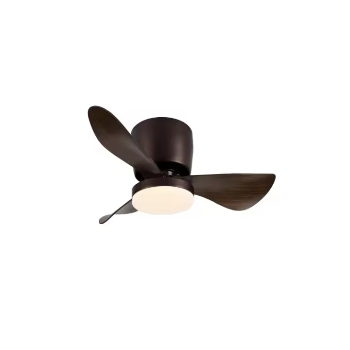 LedHogar Ventilador de techo de Metal, Color Wengué/Toffee, 3 aspas de ABS color madera Roble,  6 Velocidades, Luz LED 15W. Mando a distancia, 3 Tonos de color de luz (3000K-4500K-6000K), Regulable, Motor DC 30W . REF: 899 - 1