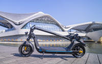 JOYOR C10 Patinete Scooter eléctrico plegable, Motor 500W, Batería 48V 10.4Ah, neumáticos 10", velocidad máxima 45km/h, autonomía 30-40km, carga máxima 120kg, frenos de disco delanteros y traseros, adecuado para desplazamientos urbanos diarios al aire - details 3