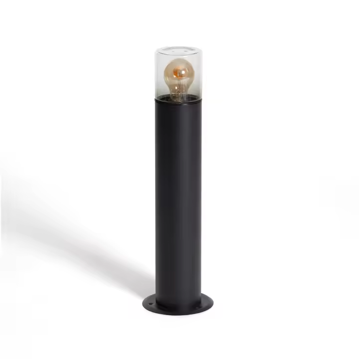 Ledkia Baliza Exterior Superficie Pie 50cm Acero Inoxidable Emley Negro - 1