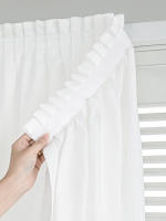 Cortina Adhesiva Blanca Para Balcón Y Dormitorio Sin Perforaciones Instalación Sencilla Translúcida Semi-Blackout De Poliéster 100% - details 1