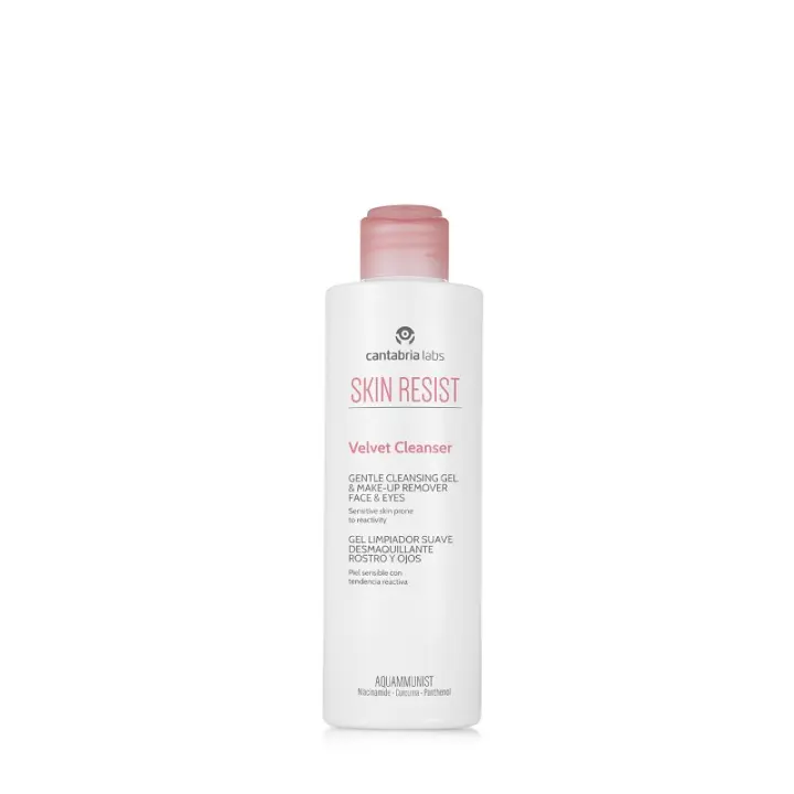 Cantabria Labs Skin Resist Velvet Cleanser 200ml - Gel Limpiador Suave Desmaquillante Rostro y Ojos Piel Sensible - 1