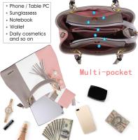 Bolsos de Mujer, Bolso Señora Tote Multicolor Rayas PU Cuero With Flecos Bolso Hombre Bolso Shopper perfecto para Trabajo, Diario Vida, Navidad y Fiesta ect - details 1