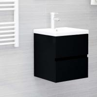 vidaXL Armario para lavabo madera contrachapada 41x38,5x45 cm en color Blanco/Gris hormigón/Gris sonoma y más | almacenamiento funcional diseño moderno para baño dormitorio sala - details 4