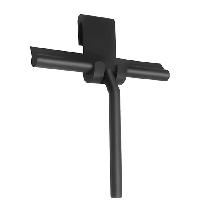 Cepillo De Ducha Para Vidrio Con Portador De Silicona Limpia Puertas De Ducha Y Espejos De Baño Material De Goma Y Plástico Herramienta De Limpieza Ecológica Para Ventanas Y Paredes De Vidrio - 1