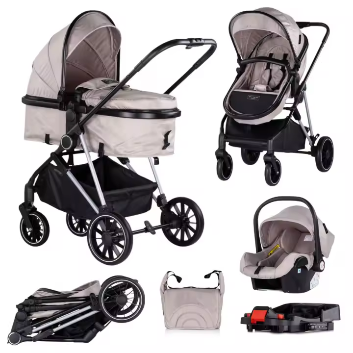 CHIPOLINO Carrito de bebé trío convertible AURA con base Isofix de Chipolino – hasta 22 kg - 1