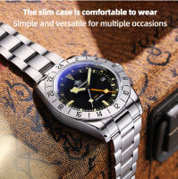 Reloj De Pulsera De Cuarzo Para Hombre ADDIESDIVE GMT 39mm Luminoso Calendario Resistente Al Agua 20ATM Acero Inoxidable - details 7