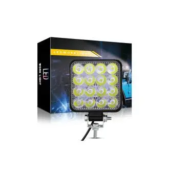 Luz DE TRABAJO LED para Automóvil DXZ, mini Luz cuadrada de 16 Luces, Luz Auxiliar de conducción de 48 W, faro modificado - 1