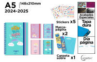 Mp-Agenda Escolar 2024-2025 - Agenda Escolar desde Septiembre 2024 a junio 2025 - Tamaño A5 15x21 cm  - Diseño en Portada días por página.DISEÑO BONITA .8 MODELO PARA ELEGIR - details 4