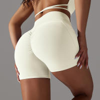Shorts Deportivos Sin Costuras Cintura Alta Push up Yoga Elásticos Para Gimnasio Y Correr Shorts Transpirables De Poliéster Y Nylon - details 34
