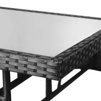 vidaXL Mesa de jardín 80x80x74 cm ratán sintético negro - details 3