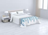 Colcha de Verano Reversible Rubi en Gris y Aqua | Microfibra 100% Poliéster Suave y Ligera | Diseño Fresco y Actual para Dormitorio | Disponible para Cama 90, 105, 135 y 150 cm | Ideal para Verano, Fácil de Lavar, Perfecta para Hoteles y Hogar - details 0