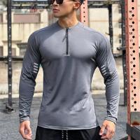 Camiseta Deportiva Para Hombres 2024 Con Cierre Y Cuello Redondo Manga Larga Transpirable Para Entrenamiento Y Baloncesto Ropa De Exterior - details 10