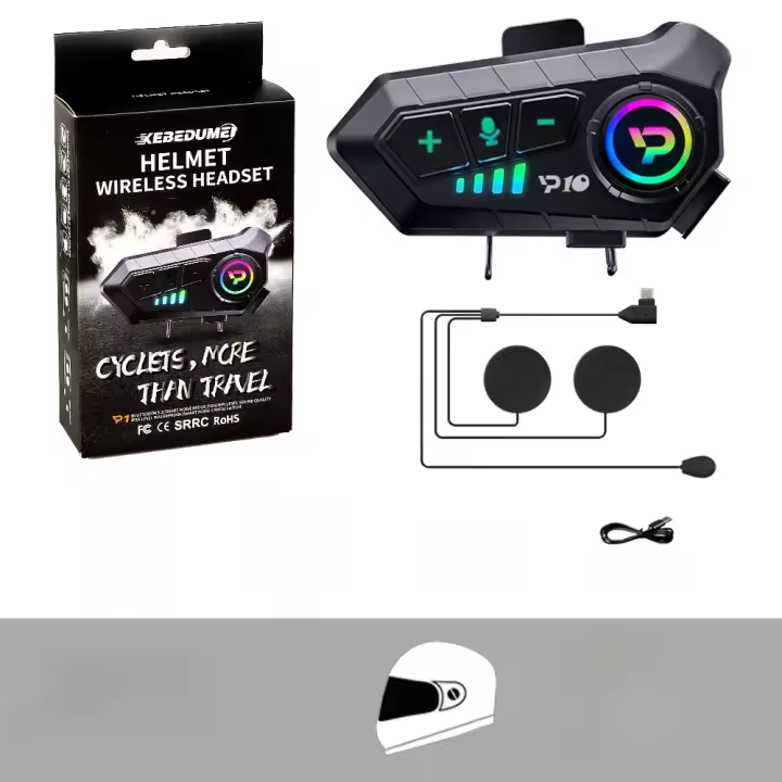 Auriculares Bluetooth Para Casco De Motocicleta Impermeables Con Reducción De Ruido Y Manos Libres Larga Duración De La Batería - 1