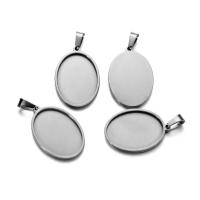 5 Piezas Lote De Colgante De Acero Inoxidable Ovalado Base Cabochón Para DIY Joyería Suministros De Encanto De Cameo Joyería De Moda - details 3