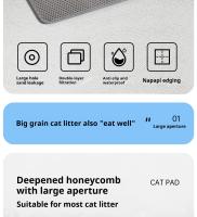 Manta Para Litiario De Gato Grande Impermeable Doble Capa Antideslizante Lavable Captura Arena Y Patas Anti Roto Duradera - details 1