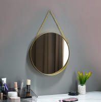 Espejo Decorativo Nórdico De Hierro Forjado Redondo Pared Montado Espejo De Baño Dormitorio Decoración Hogar Vidrio Maquillaje - details 1