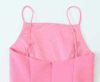 TFMLN Vestido Rosa Elegante Para Mujer Con Tirantes Finos Estilo Simple Verano A-Line Corto Para Fiesta Decoración Sin Adornos Cuello Abierto Sin Mangas - details 8